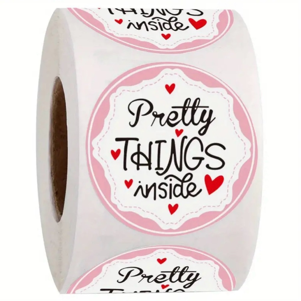 1 Roll/500 Count “Pretty Things Inside” Stickers